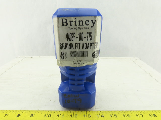 Briney V40SF-100-275 Cat 40 Shrink Fit Tool Holder 1" Bore 2-3/4" Projection