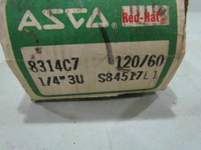 Asco Red Hat 8314C7 3-Way 110/120V 1/4" 80PSI Solenoid Valve