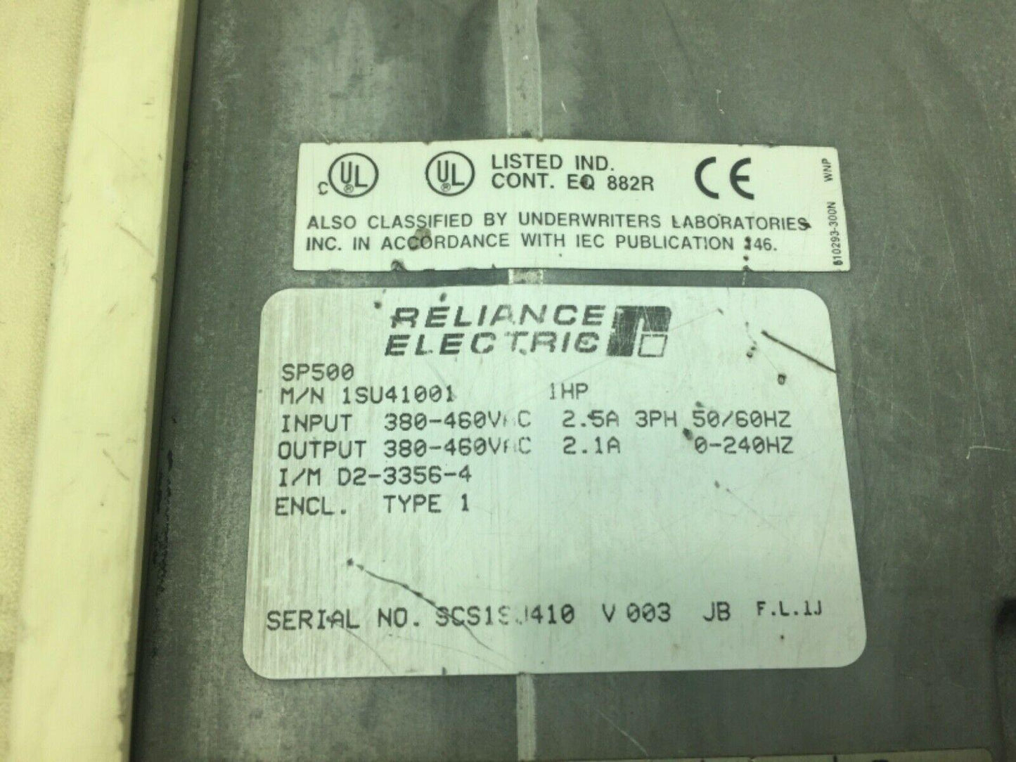 Reliance Electric 1SU41001 AC Drive 380-460VAC 2.5A 3PH 1HP