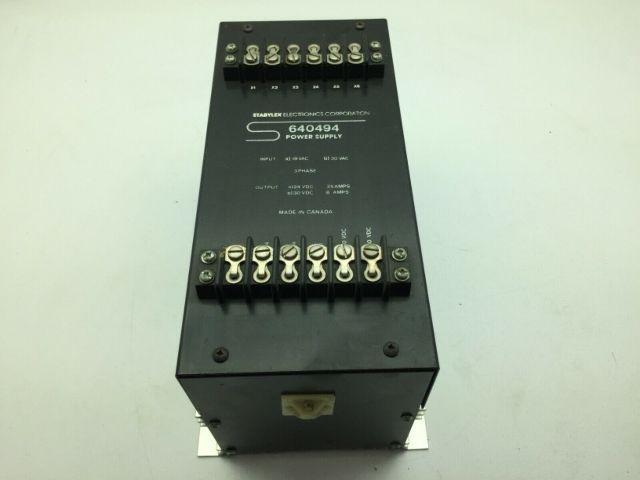 Stabylex Electronics Corporation 640494 Power Supply 3 Phase 19VAC 30VAC