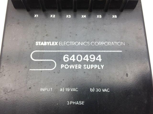 Stabylex Electronics Corporation 640494 Power Supply 3 Phase 19VAC 30VAC