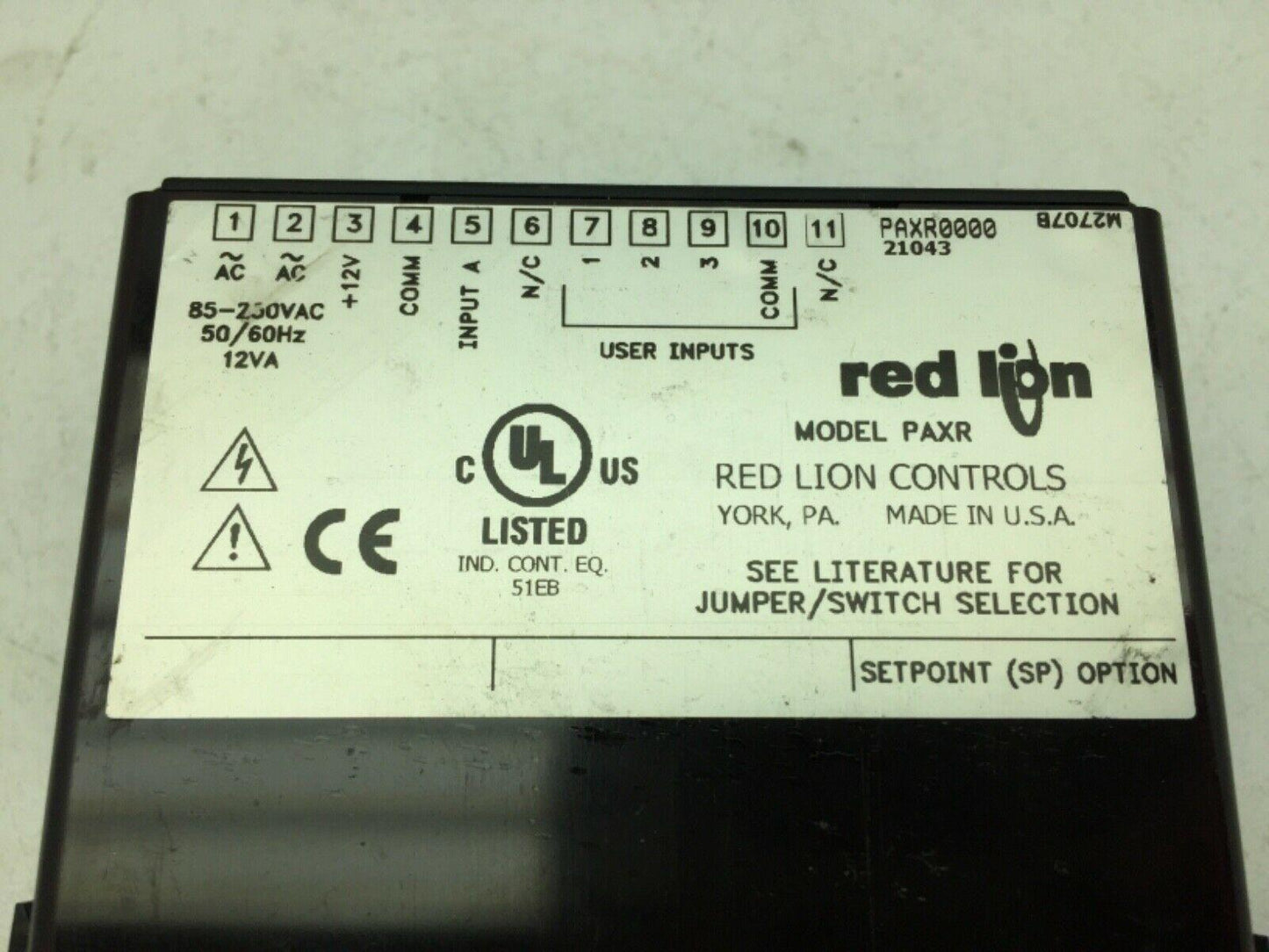 Red Lion PAXR0000 Digital Rate Meter 85-230VAC 12VA