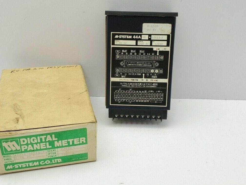 M System 44AV6-S5012-F Digital panel Meter 150VAC 0-5VDC
