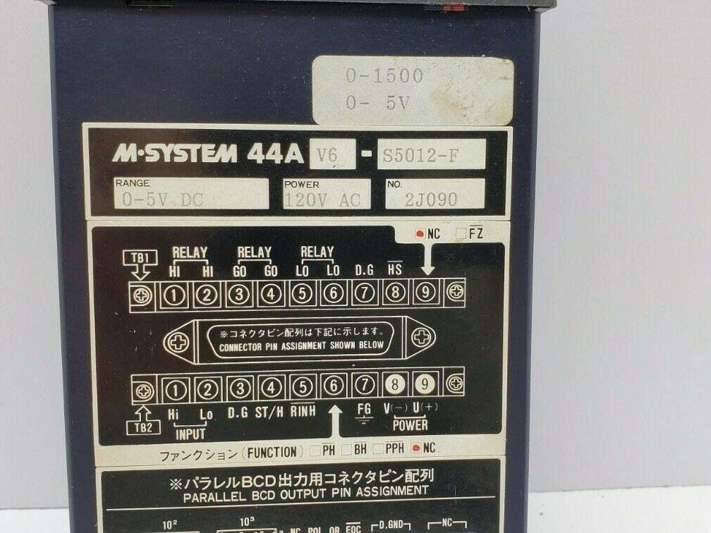 M System 44AV6-S5012-F Digital panel Meter 150VAC 0-5VDC