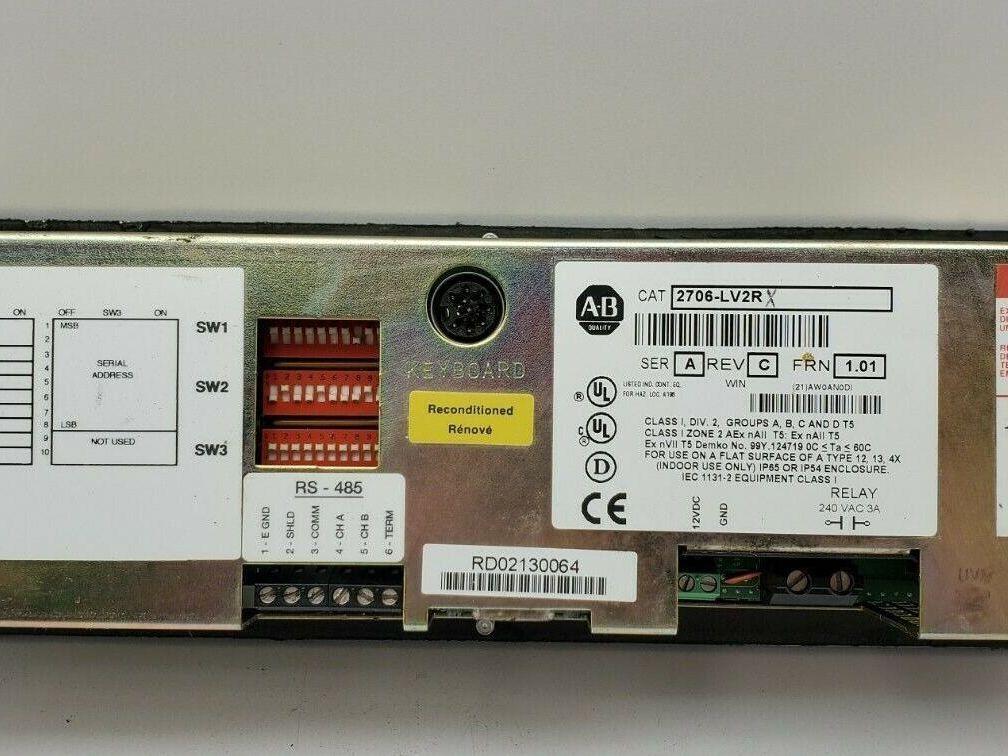 Allen Bradley 2706-LV2RX/A DataLiner 100-240VAC 0.60-0.25A Series A Rev C