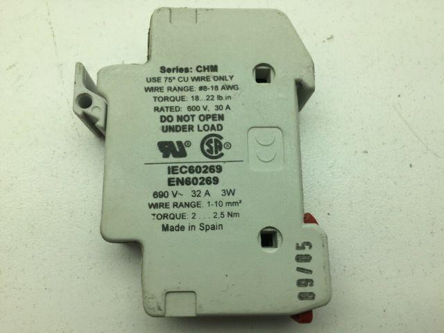 Bussmann CHM1DI Fuse Holder 600V 30A 3W Lof of 8