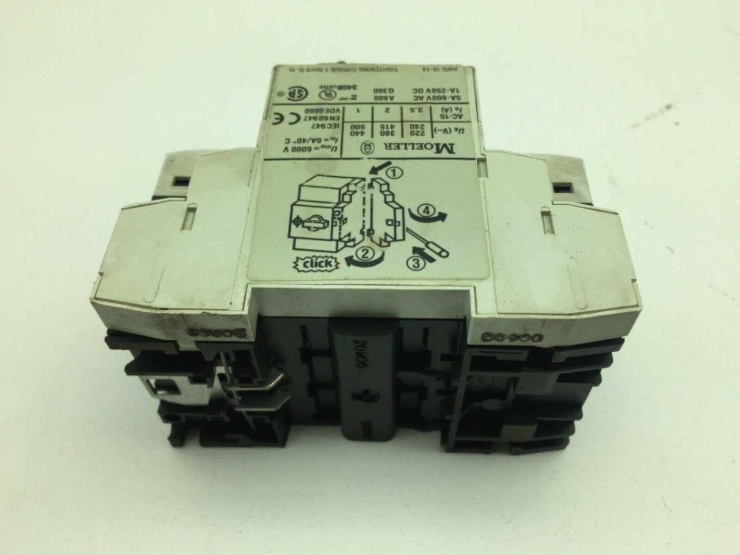 Moeller PKZM01-4 Circuit Breaker 5A 600VAC 3 Pole DIN Rail Mount
