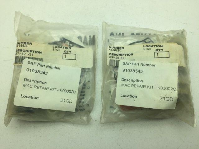MAC Valves MAC Repair Kit K03002C, K-03002C lot of 2