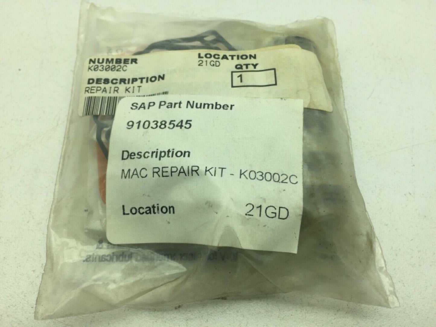 MAC Valves MAC Repair Kit K03002C, K-03002C lot of 2