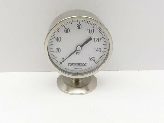 Anderson-Negele Rodem EL074290051011A0000, 0-160psi, 2"Tri Clamp Pressure Guage,