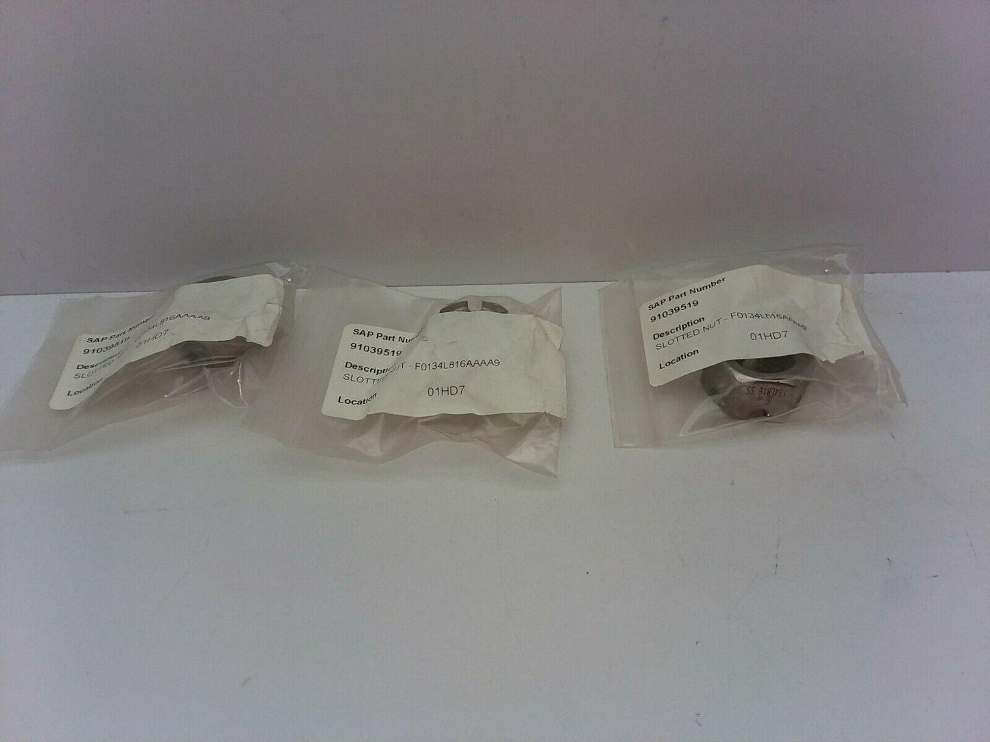 Angelus Can Seamer 134L816 SS Slotted Stainless Steel Nut Lot Of 3 Nuts
