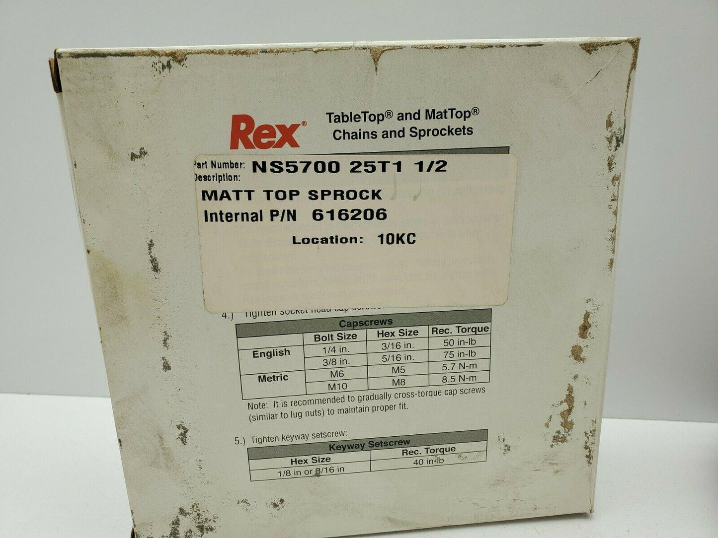 Rexnord 10028540 NS5700 25 Tooth 1 1/2" Keyed Bore TableTop MatTop Sprocket