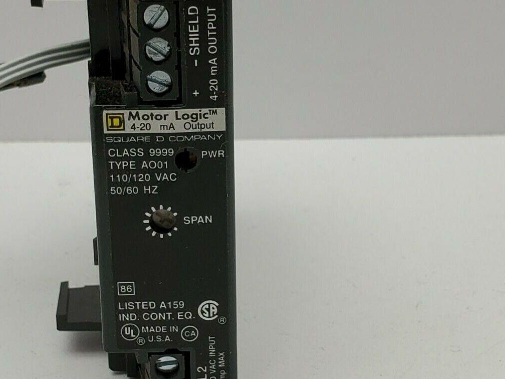 Square D 9999AO01 Series A 4-20mA Communication Module Motor Logic 110/120Vac