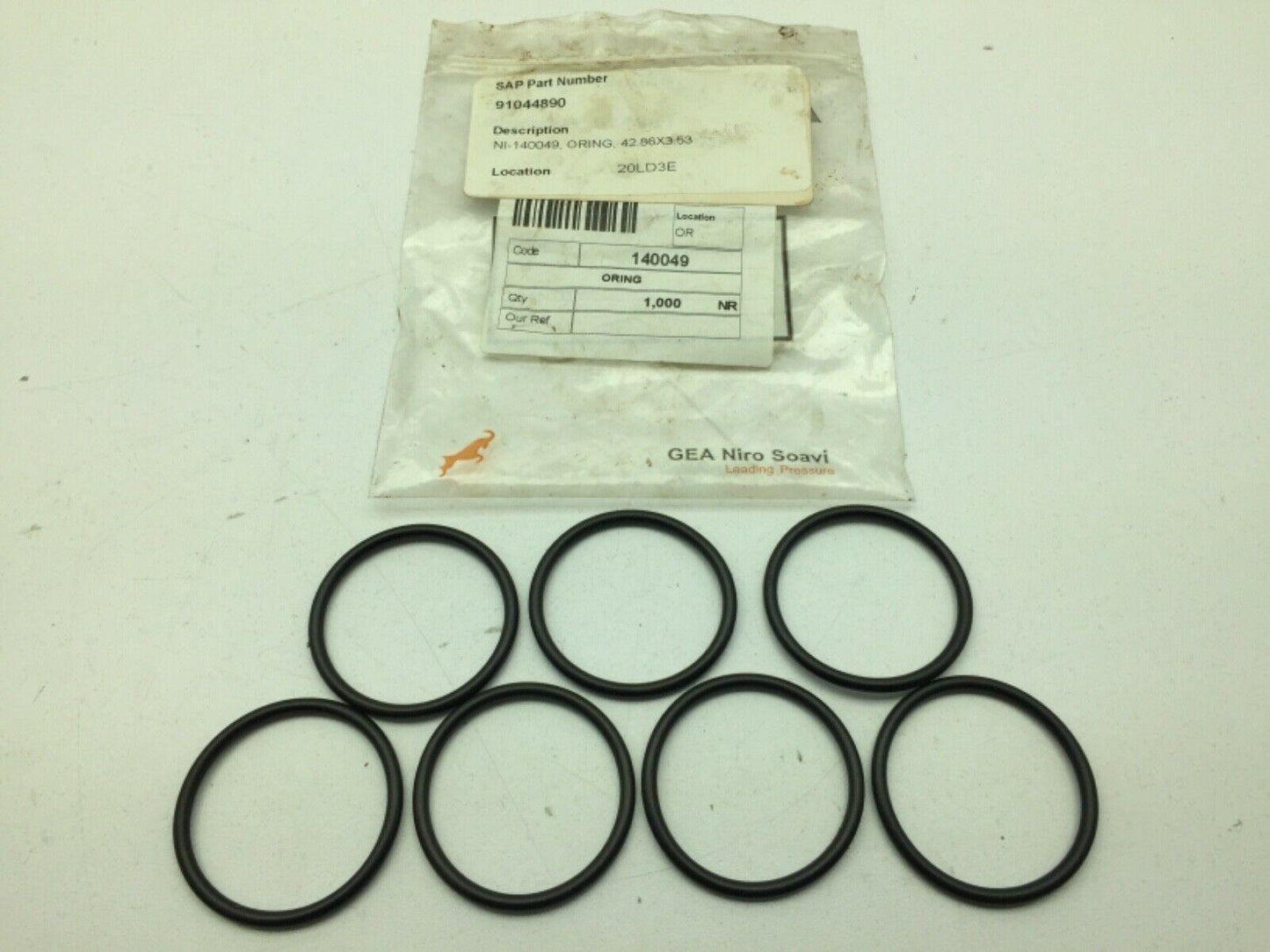 GEA Niro Soavi 140049 O-Ring 42.86X3.53 LOT OF 7