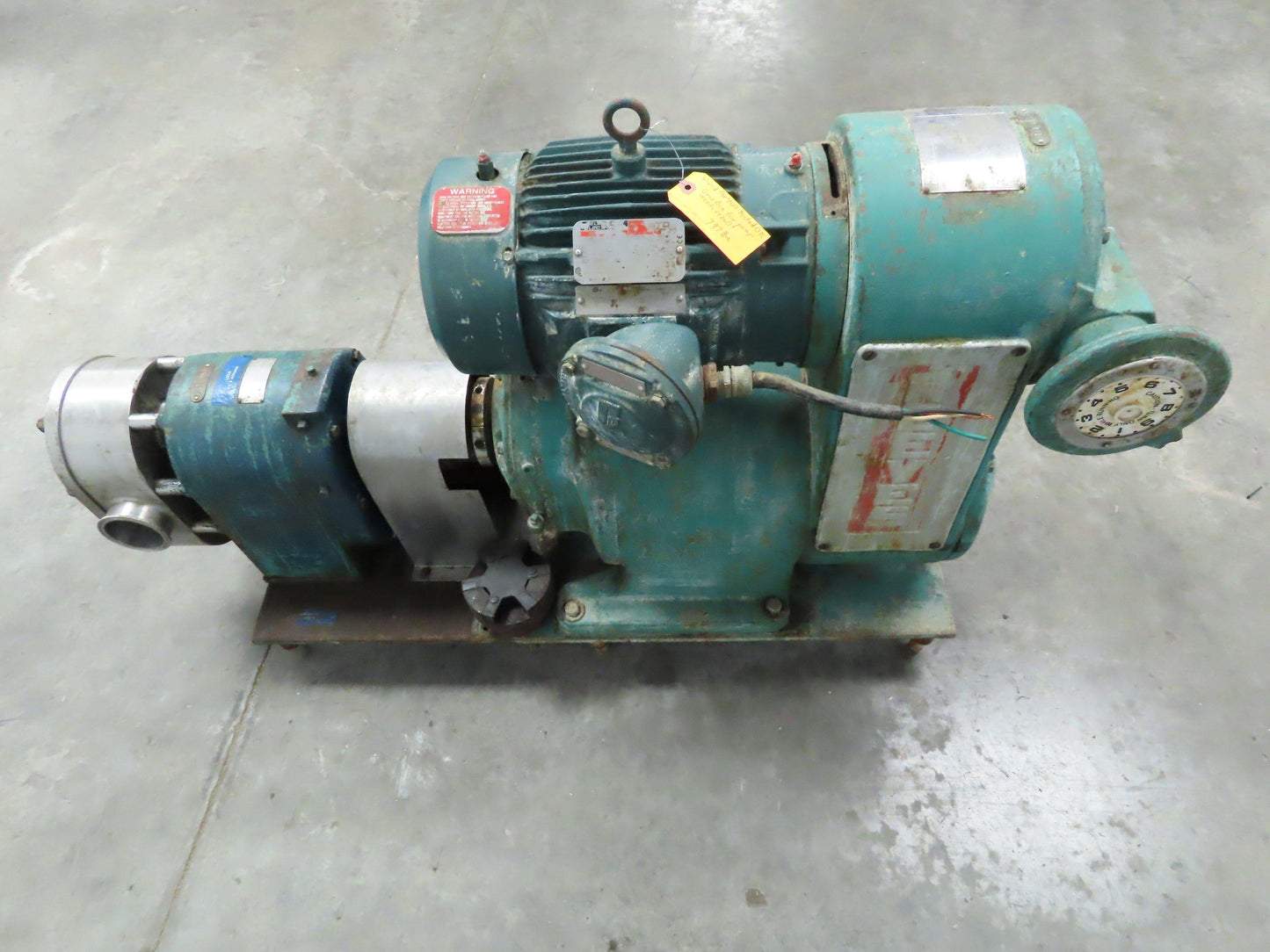 Tri Clover PRED125 3M UH4SL S Positive Rotary Pump Stainless 5Hp 3PH 230/460V