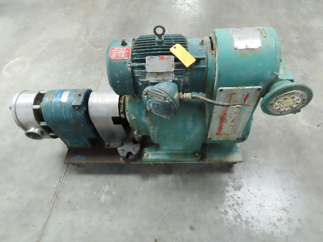 Tri Clover PRED125 3M UH4SL S Positive Rotary Pump Stainless 5Hp 3PH 230/460V