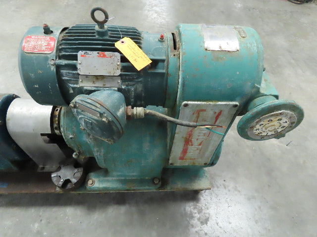 Tri Clover PRED125 3M UH4SL S Positive Rotary Pump Stainless 5Hp 3PH 230/460V