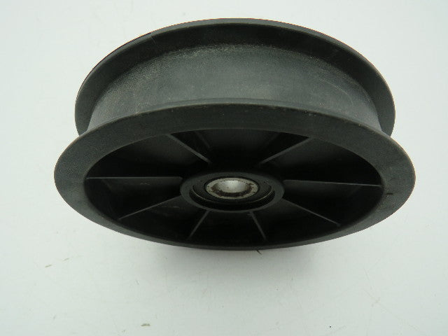 Nylon Plastic Flanged Pulley Idler 5/8" Bearing Bore 5.5" OD 24mm 1" Flat Belt