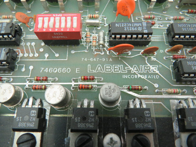 Label-Aire 7460660 Label Head Control Circuit Board Card 74-647-91A