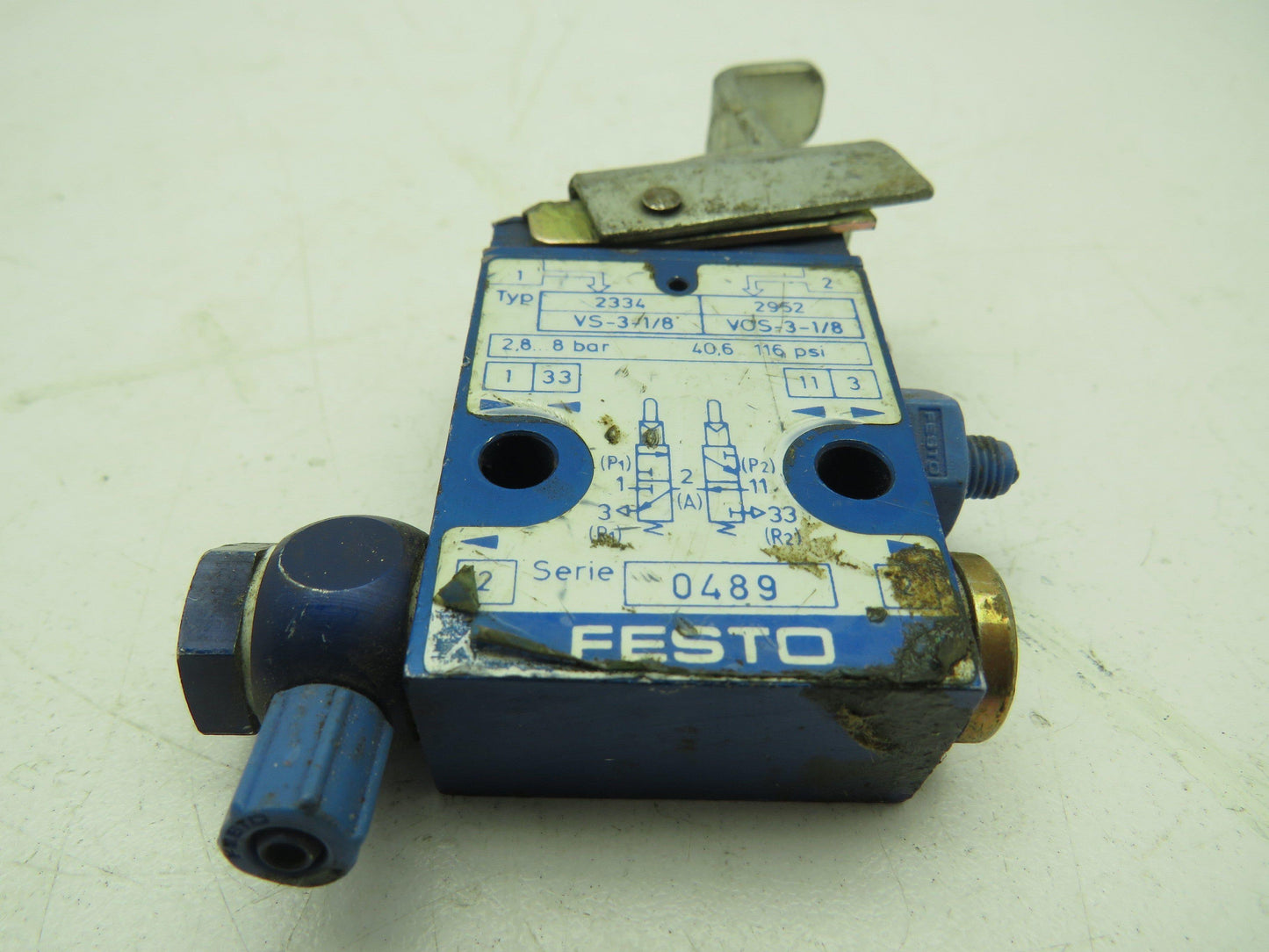 Festo VS-3-1/8 Pneumatic Limit Switch Valve VOS-3-1/8 Type 2334 / 2952