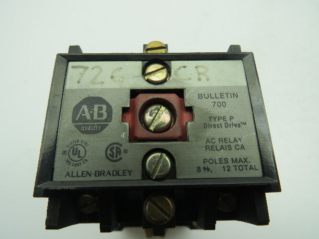 Allen-Bradley AC Control Relay Ser B 10A 120V Coil 700-P600A1 B Lot of 5