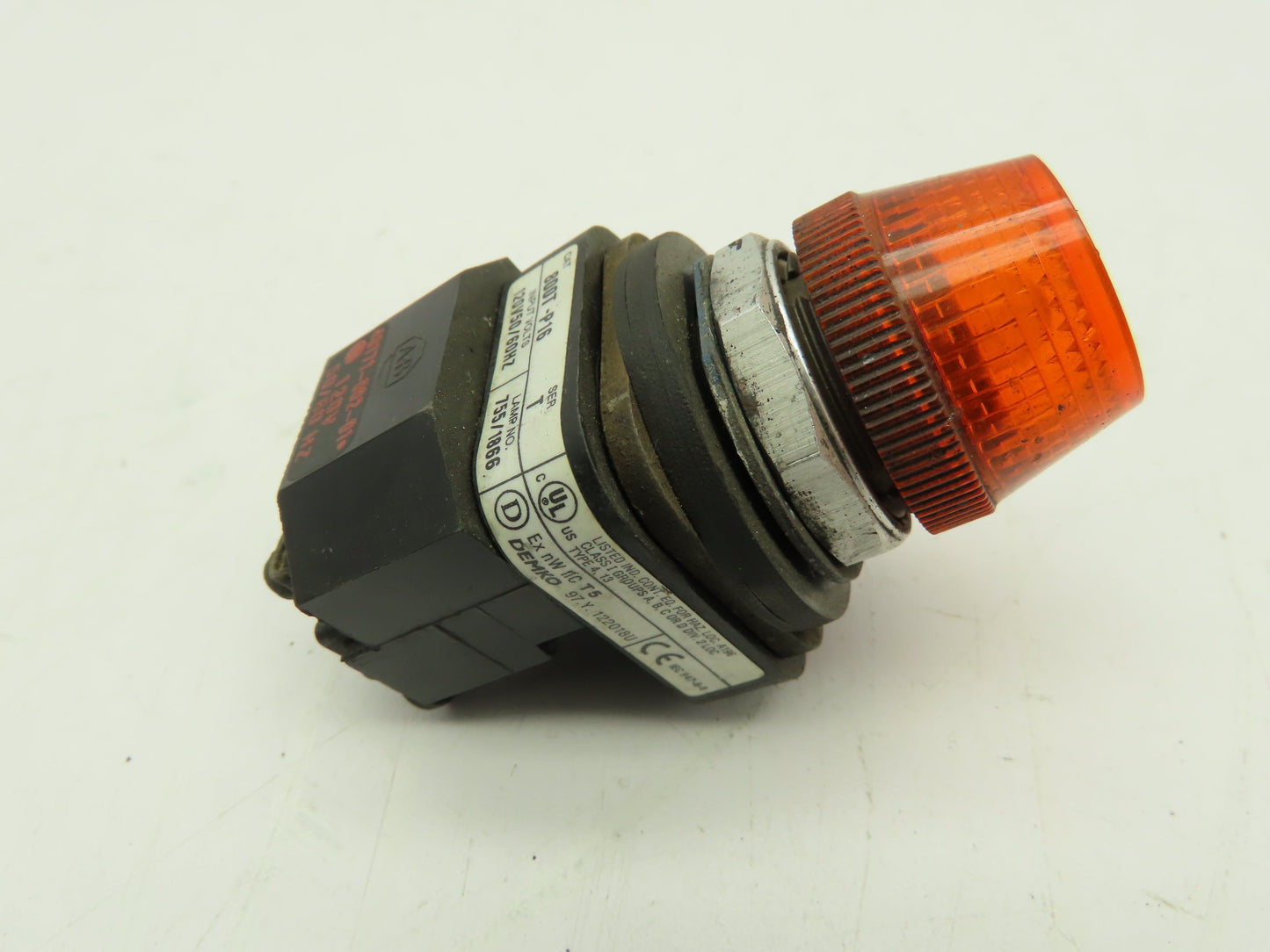 Allen Bradley 800T-P16 Pilot Light Indicator 120V Ser T AMBER/WHITE Lot of 4