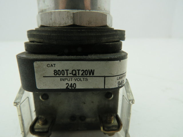 Allen Bradley 800T-QT20W Pilot Light Pushbutton Push-toTest Ser T White Lot of 2