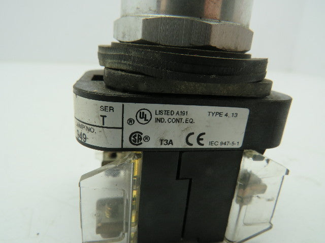 Allen Bradley 800T-QT20W Pilot Light Pushbutton Push-toTest Ser T White Lot of 2