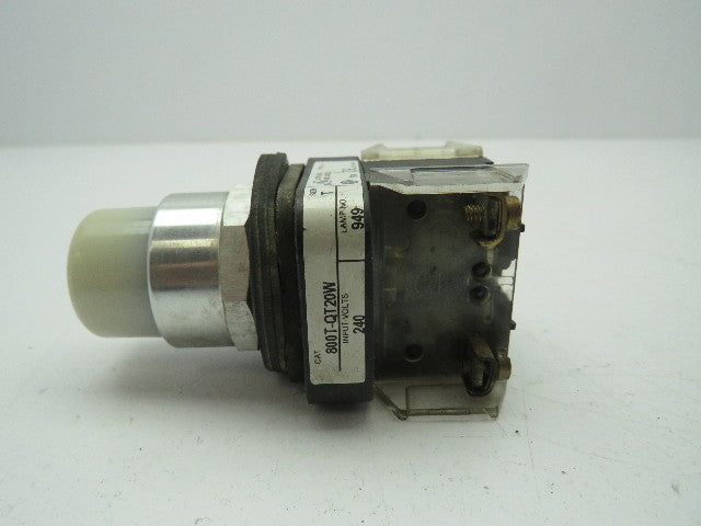 Allen Bradley 800T-QT20W Pilot Light Pushbutton Push-toTest Ser T White Lot of 2