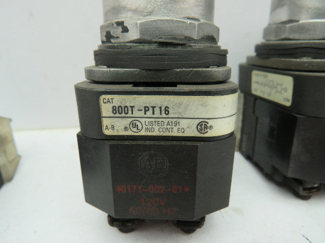 Allen Bradley 800T-PT16 Illuminated Push Button Ser T 120V WHITE NO/NC Lot of 4