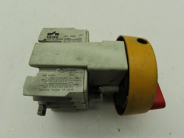 Katko KU 440 Non-Fusible Disconnect Rotary Switch 40A 600V