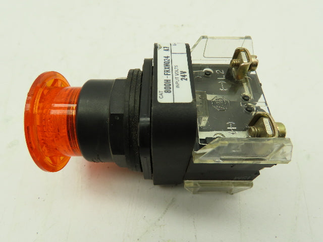 Allen Bradley 800H-FRXMQ24A7 Illuminated 3-Pos Push-Pull Button AMBER Ser F 24V