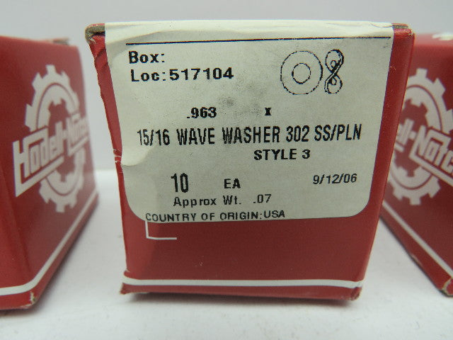 Zoro WA3W35153503P Wave Washer 15/16 SS Plain Style 3 Wavy LOT OF 40