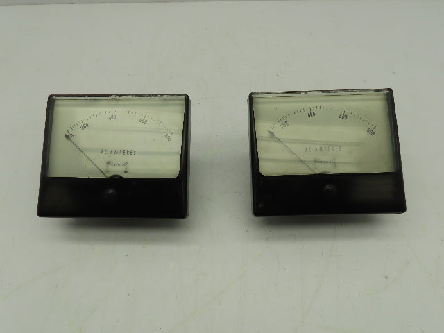 Simpson Model 1359 AC Amperes Panel Meter 0-800 Amp LOT OF 2