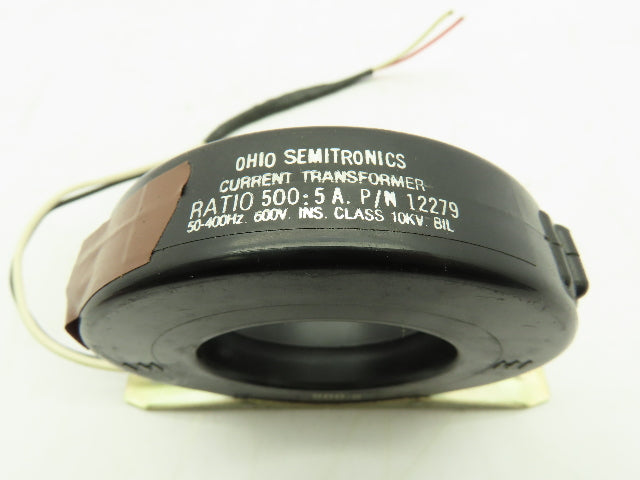 Ohio Semitronics Current Transformer 12279 500:5 Ratio 50-400 hz 600V