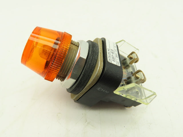 Allen Bradley Pilot Light 220/240V 30mm AMBER Ser N Neon Type LOT OF 2