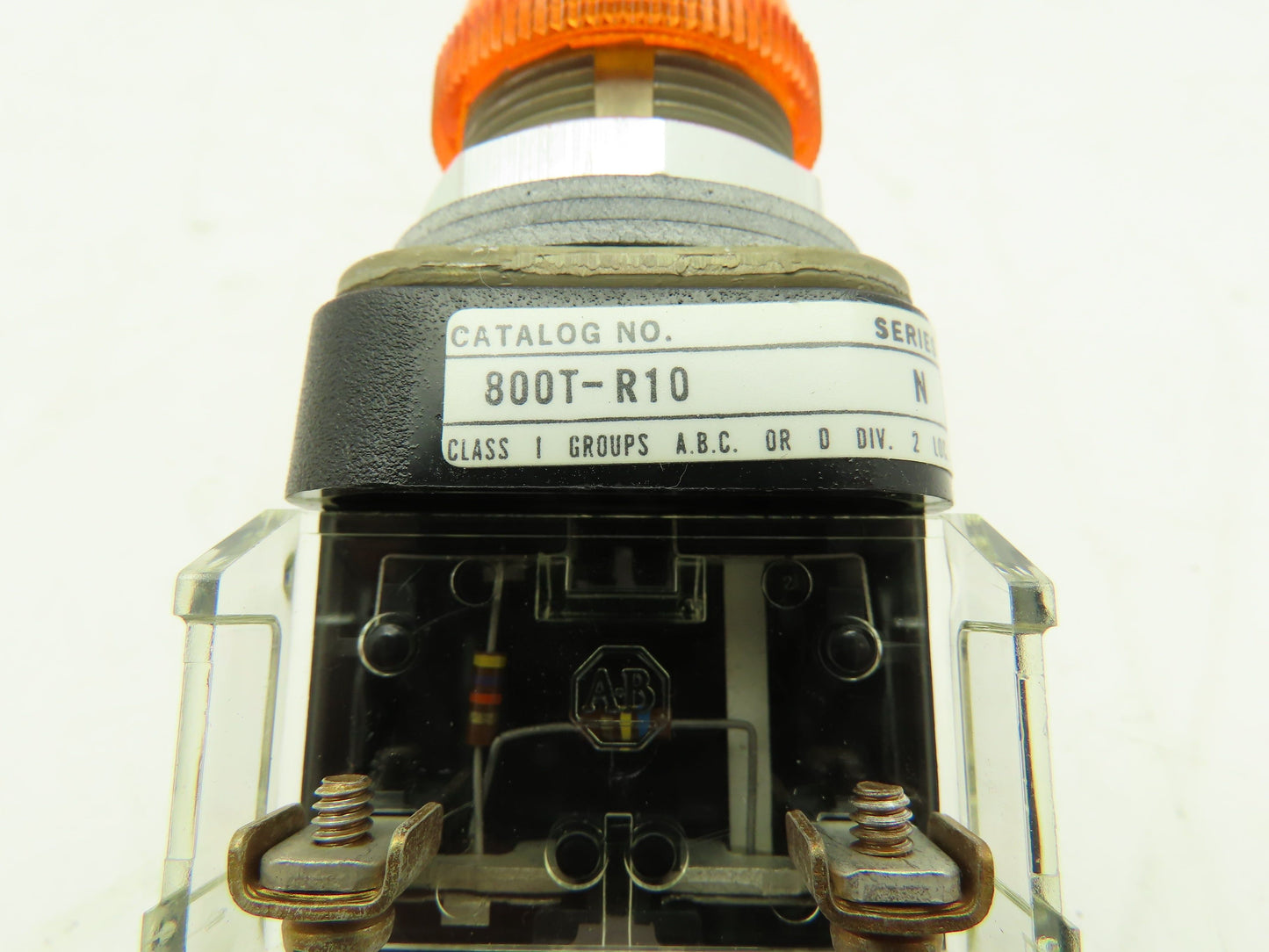 Allen Bradley 800T-R10 Pilot Light 120V 30mm AMBER Ser N Neon Type LOT OF 2