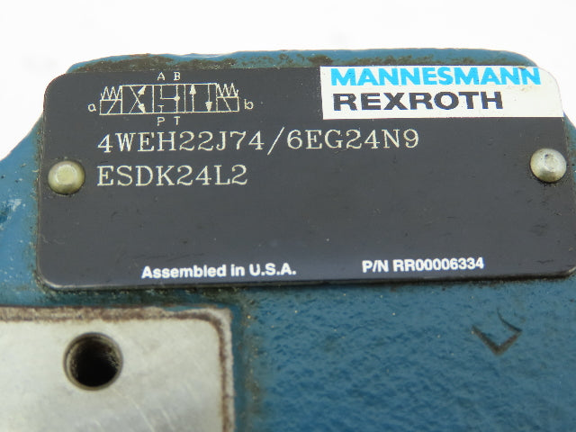 Rexroth 4WEH22J74/6EG24N9 Directional Control Valve
