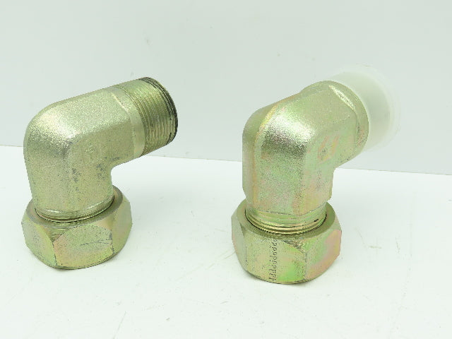 Parker 20DBU 90° Elbow Compression Fitting 1-1/4" Flareless x 1-1/4" NPT Lot of2
