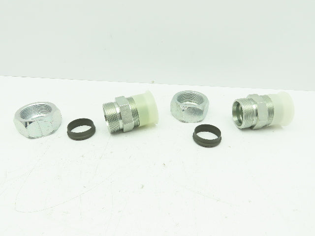 Parker 20FBU Straight Compression Fitting 1-1/4" Flareless x 1-1/4" NPT Lot of2
