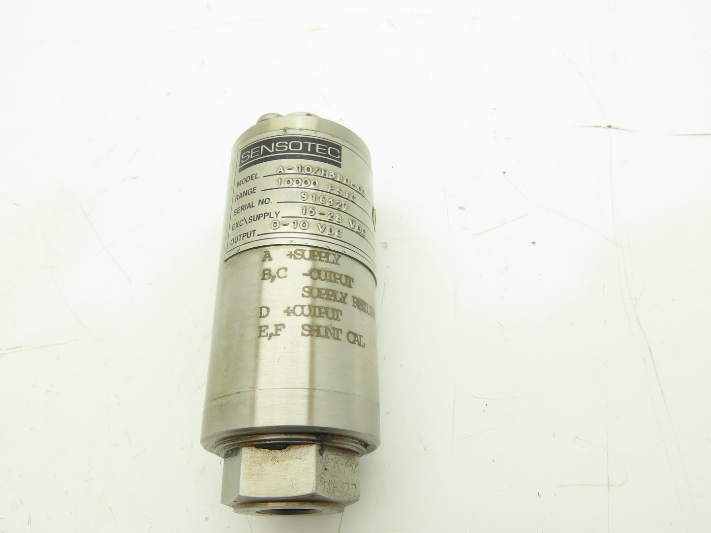Honeywell Sensotec A-10/H380-01 Sensor Pressure Transducer 15-28VDC 10000 PSI