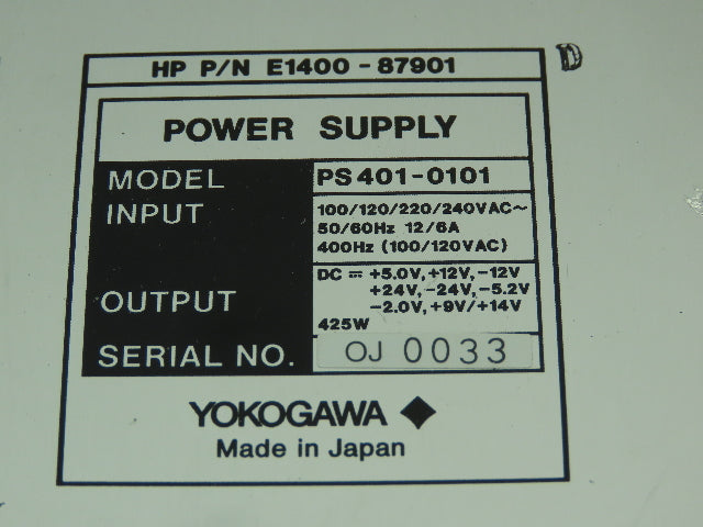 Yokogawa PS401-0101 Power Supply HP 1400-87103