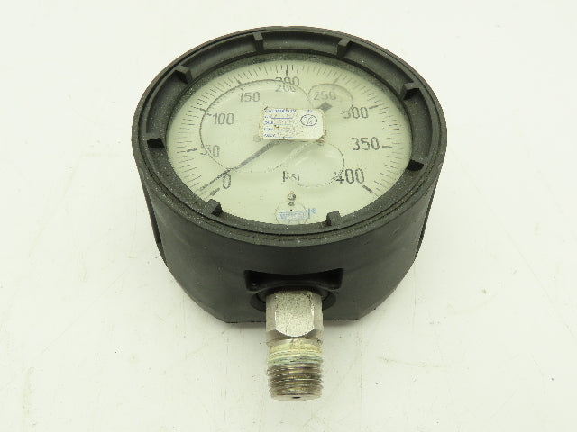 Wika 4" Pressure Gauge Liquid Filled 0-400 PSI 316 SS Tube and Connection