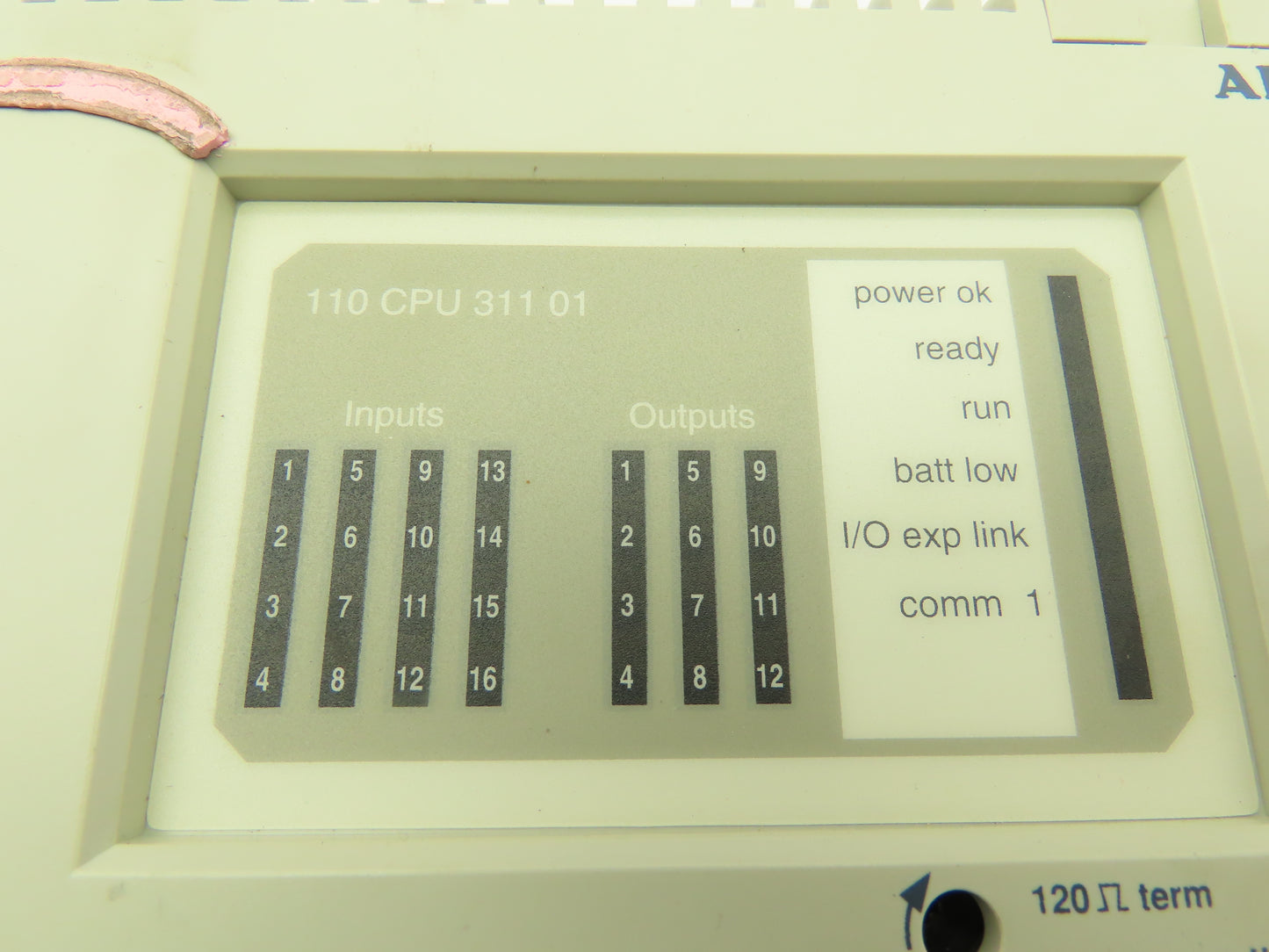 Modicon 110 CPU 311 01 MICRO CPU AC PS AC I/O 115V Controller