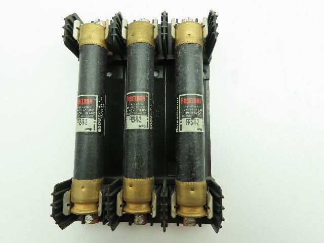 R60030-3COR Buss Fuse Block Holder 3-Pole 30A 600V Class R w/Fuses LOT OF 3