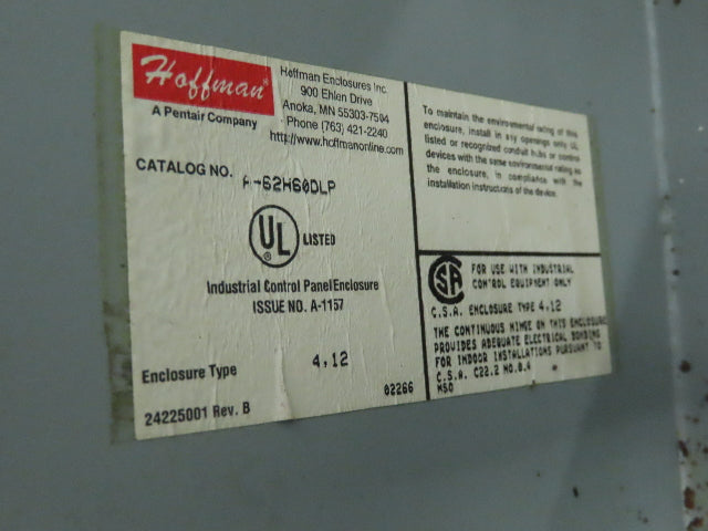 Hoffmann A-62H-60DLP 2-Door Free Standing Electrical Enclosure Box 62"x60"x12"