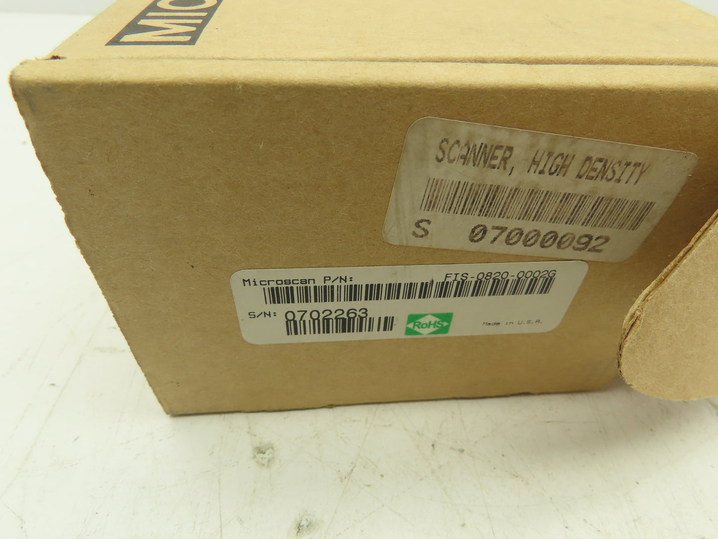 Microscan MS-820 Fixed Barcode Reader Scanner High Density FIS-0820-0002G