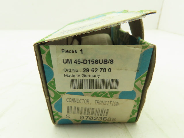 Phoenix Contact UM 45-D15SUB/S Terminal Block Interface Module Connector 15-Pos