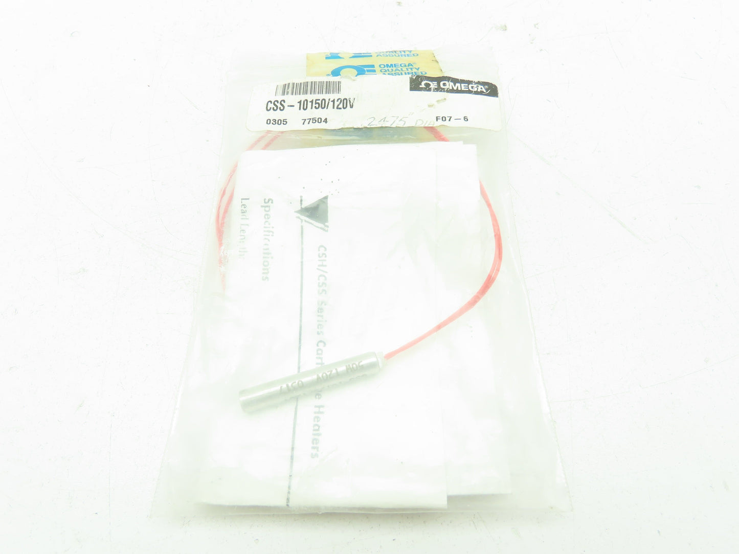Omega CSS-10150/120V Stainless Steel Sheath Cartridge Heater 50W 120V