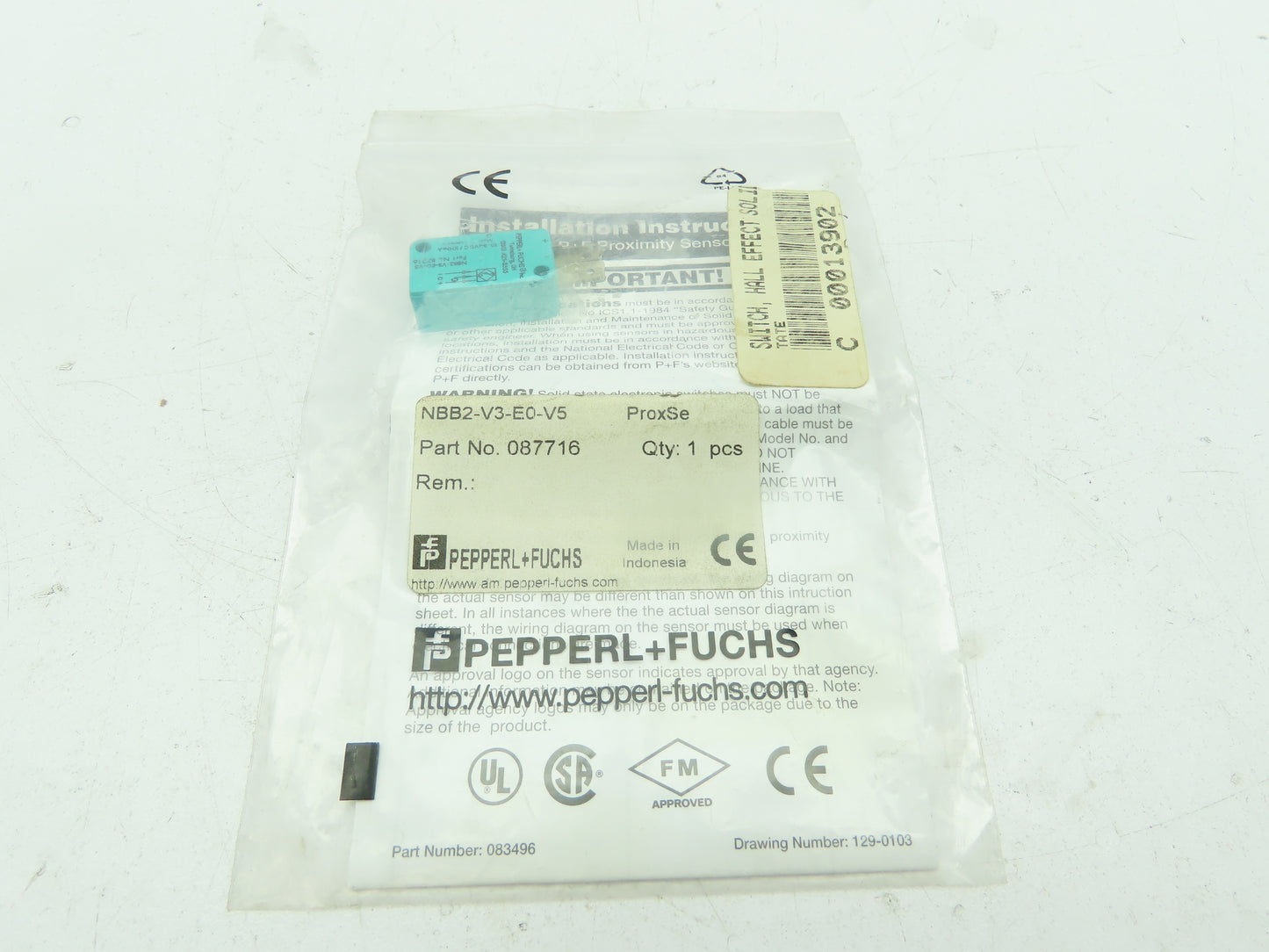 Pepperl+Fuchs NBB2-V3-EO-V5 Inductive Proximity Sensor 10-30 VDC PNP-NO